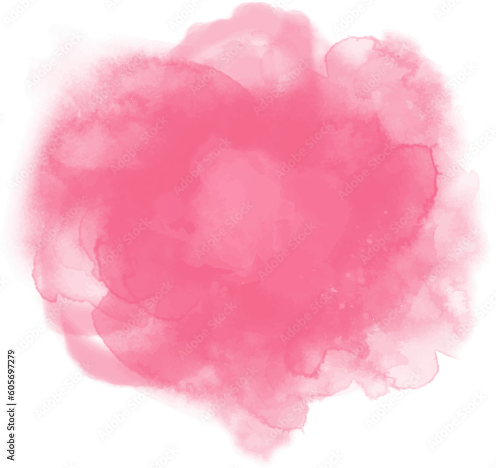 Abstract rosy pink watercolor stain texture background
