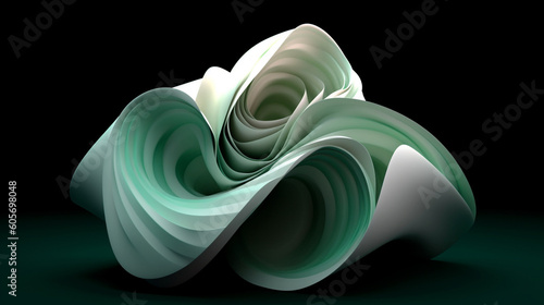 Fototapeta Naklejka Na Ścianę i Meble -   origami  3d abstract style object on dark background