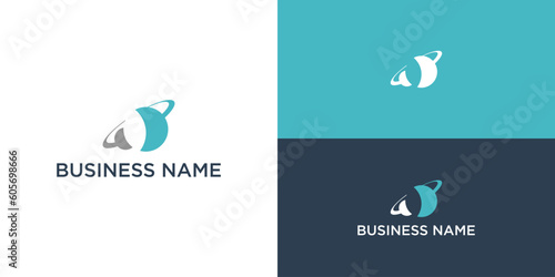 galaxy planet logo icon symbol for astronomy logo design