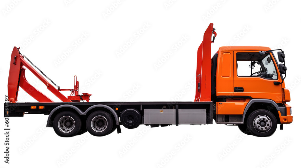 Tow truck isolated on transparent background. Generative AI Tow truck isolated on transparent background. Generative AI