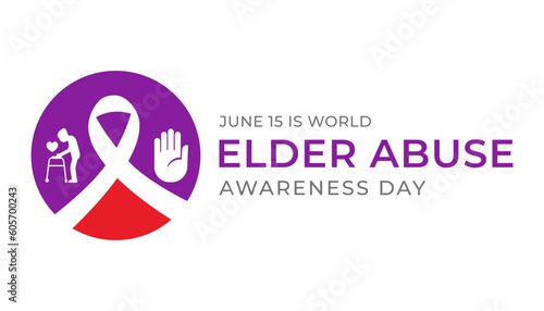 Vector illustration on the theme of World Elder abuse awareness day observed each year on June 15 across the globe. World Elder abuse awareness day banner, poster, template design.
