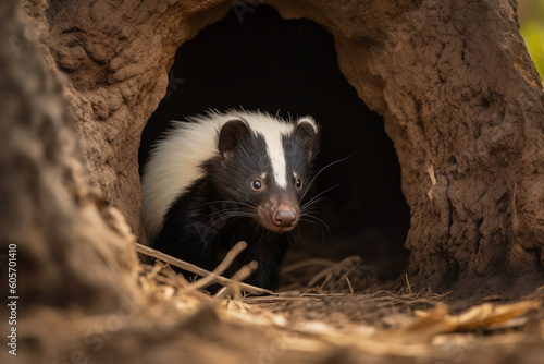 a skunk in a hole