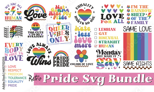 Pride Retro SVG Bundle.