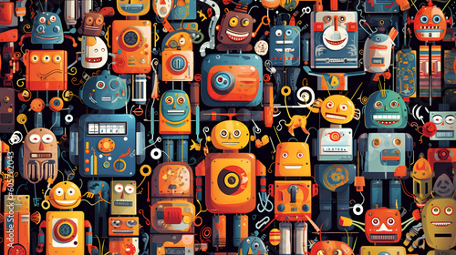 pattern with robots 