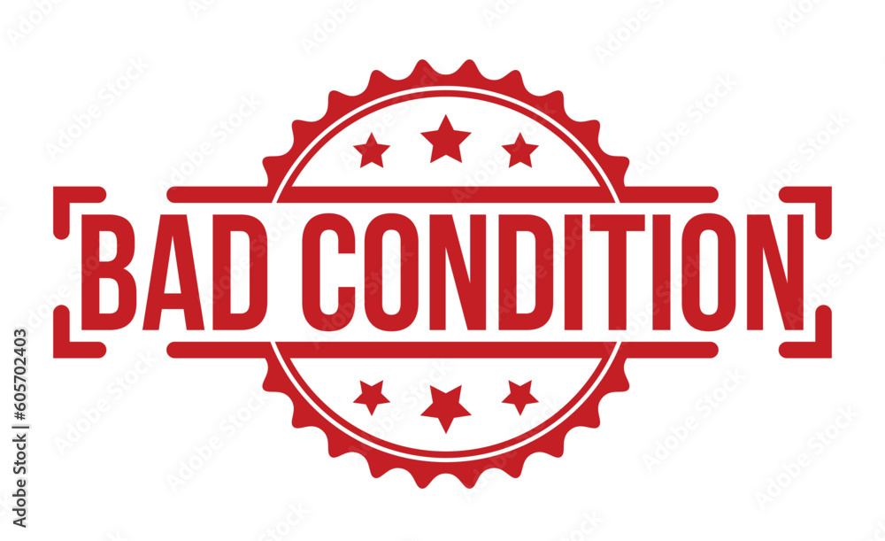 Bad condition stamp red rubber stamp on white background. Bad condition stamp sign. Bad condition stamp. Bad condition stamp red rubber stamp on white background. Bad condition stamp sign. Bad condition stamp.