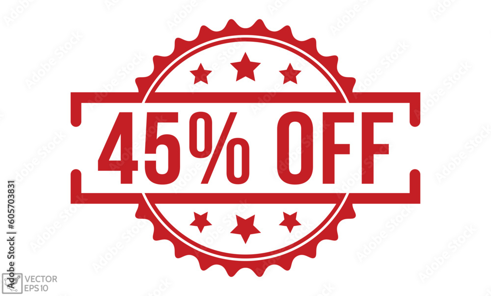45% off Red Rubber Stamp vector design. 45% off Red Rubber Stamp vector design.