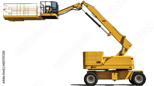 Cherry picker isolated on transparent background. Generative AI