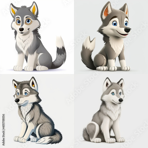 set of dogs isolated