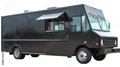 Food truck isolated on transparent background. Generative AI