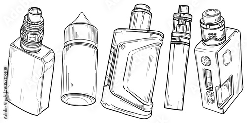 A vector pack of vapes
