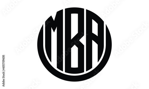 MBA shield with round shape logo design vector template | monogram logo | abstract logo | wordmark logo | lettermark logo | business logo | brand logo | flat logo.	