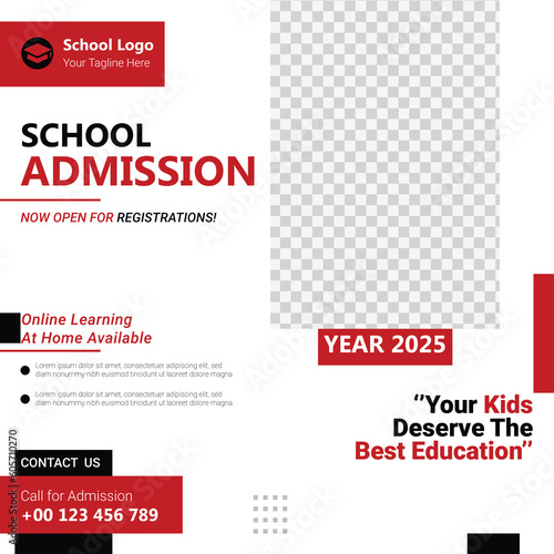 School Admission Banner design template 2025