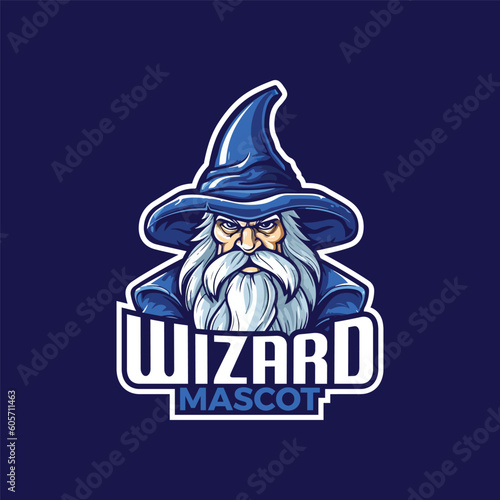Wizard Mascot Logo Design Wizard Vector Illustration