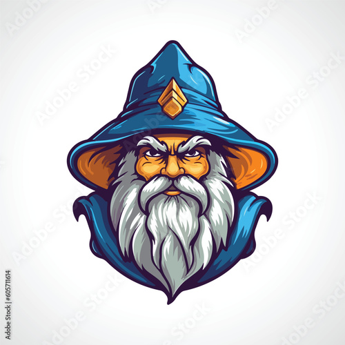 Wizard Mascot Logo Design Wizard Vector Illustration