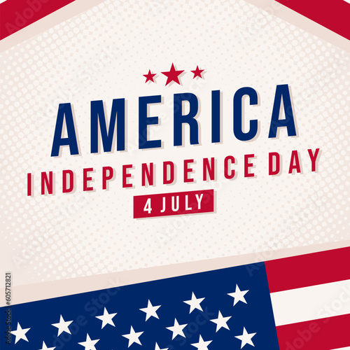 us independence day greeting card social media post vector banner