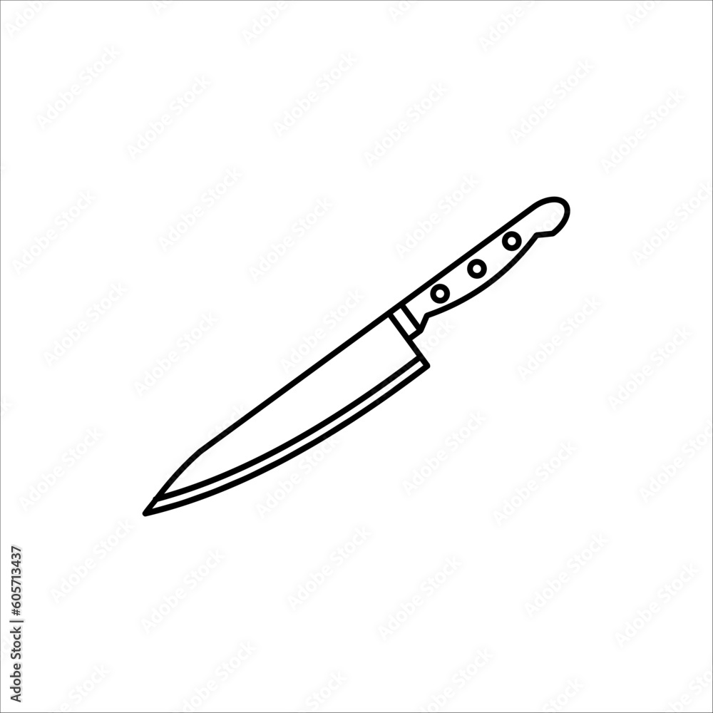 Obraz premium Kitchen knife icon, vector illustration on white background