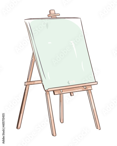 Blank canvas on easel