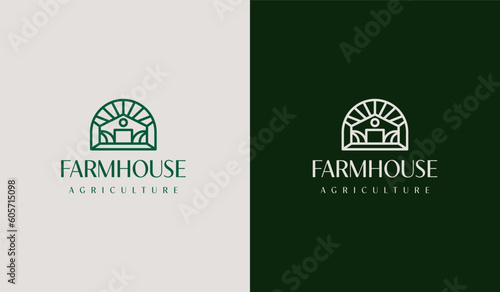 Agriculture Farmhouse Logo Set. Universal creative premium symbol. Vector sign icon logo template. Vector illustration