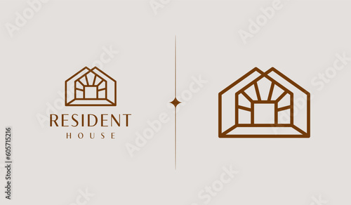 Building Residence Real Estate House Logo. Universal creative premium symbol. Vector sign icon logo template. Vector illustration