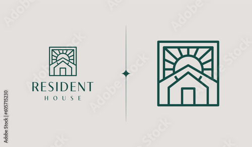 Building Residence Real Estate House Logo. Universal creative premium symbol. Vector sign icon logo template. Vector illustration