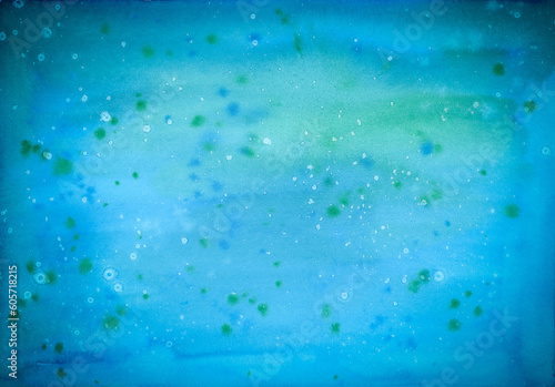 watercolor background aqua blue sea water handpainted underwater fantasy world