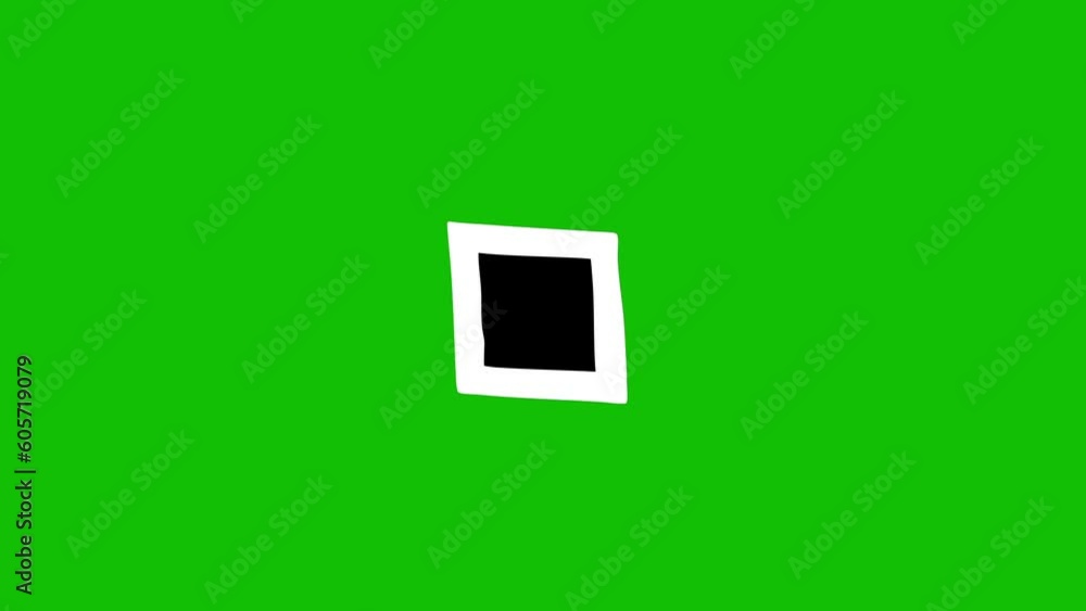 Hand-drawn animation of a square over a green screen.Cartoon-looking drawing. Hand-drawn animation of a square over a green screen.Cartoon-looking drawing.