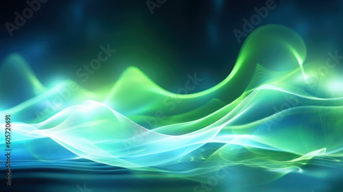 Generative AI - Abstract futuristic background symbolizing sustainability, showcasing eco-friendly practices and green innovation