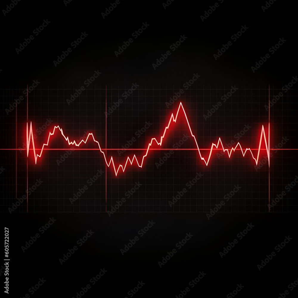Heart beat cardiogram. Illustration. Ai generation.