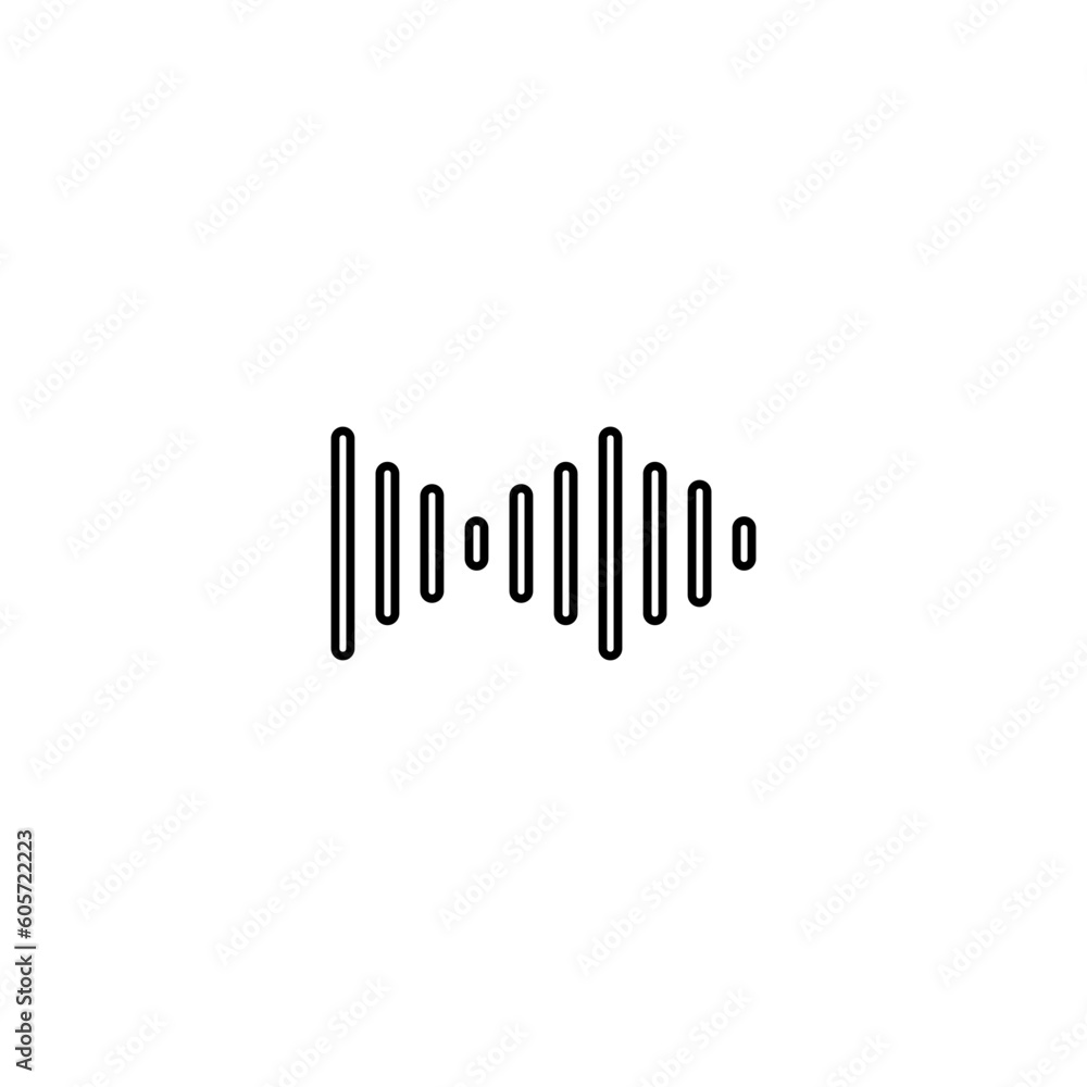 Audio wave sound icon isolated on white background Audio wave sound icon isolated on white background