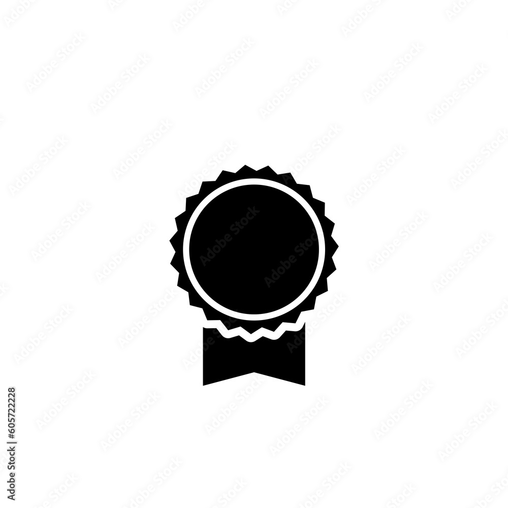 Badge with ribbon icon isolated on white background Badge with ribbon icon isolated on white background