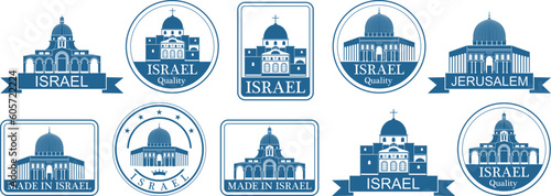 Israel set. Isolated Israel on white background