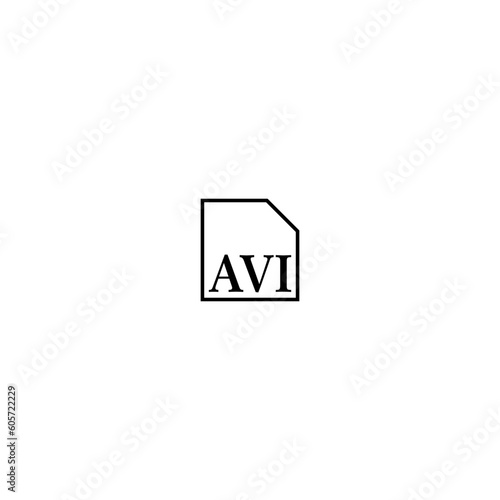 Avi file format document icon isolated on white background 