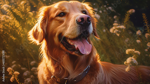 A painting of a golden retriever dog  © DLC Studio
