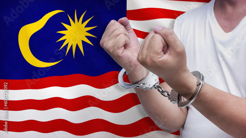 Obraz na plátně A man getting under arrest in Malaysia
