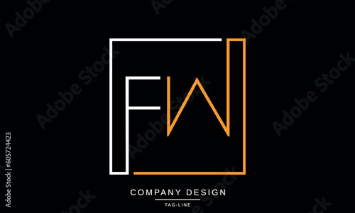 FW, WF, Abstract Letters Logo Monogram