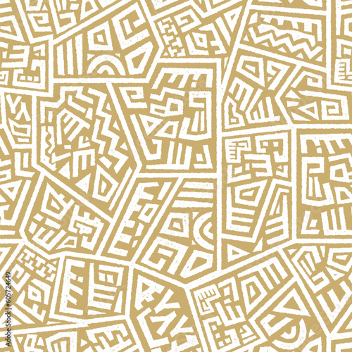 Hand drawn abstract seamless pattern, ethnic background, african style - great for textiles, banners, wallpapers, wrapping - vector design