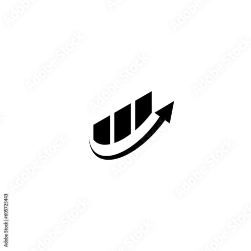 Growing chart icon  isolated on white background 