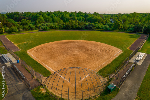 Baseball Field at the Park with Bleachers