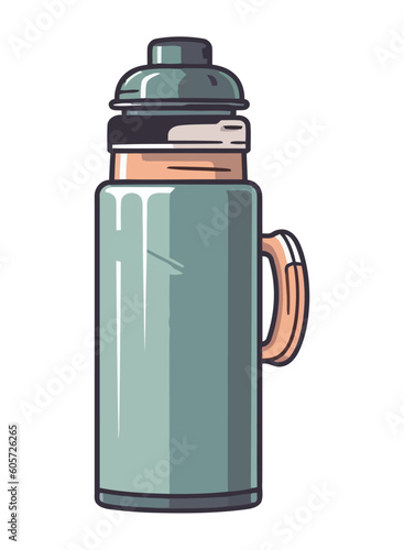 Metallic bottle symbolizes freshness drink
