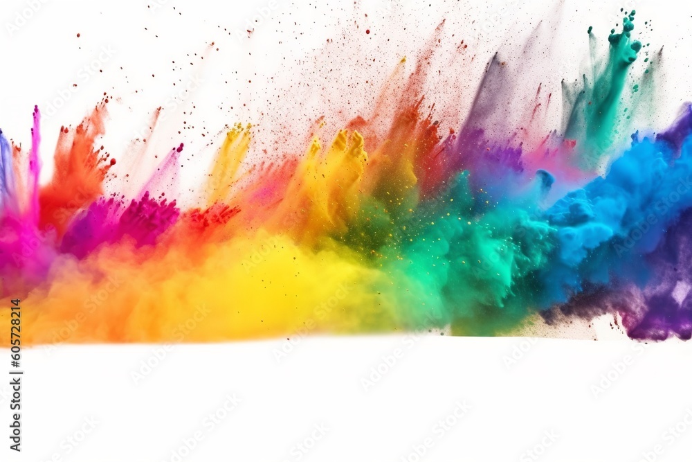 Fototapeta premium Rainbow Paint Color Powder splash