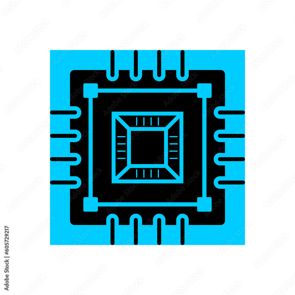 Electronic microchip, cpu icon. Vector Electronic microchip, cpu icon. Vector