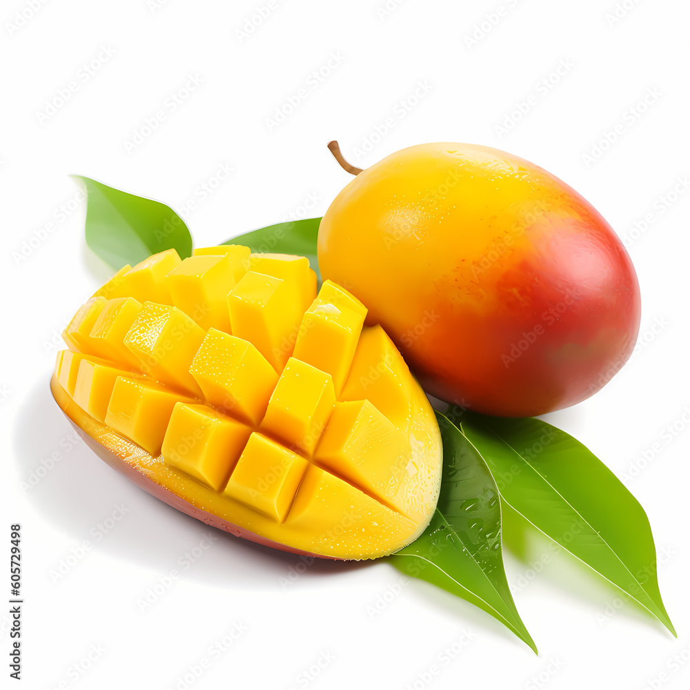 Sweet Mango And Half Cut Illustration