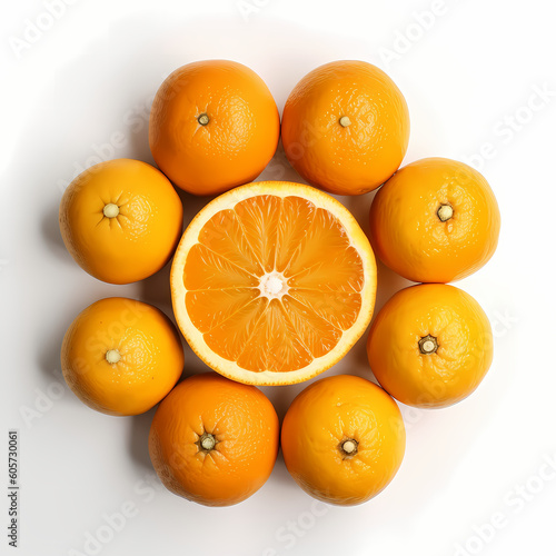 Top View Arrangement Of Oranges Illustration