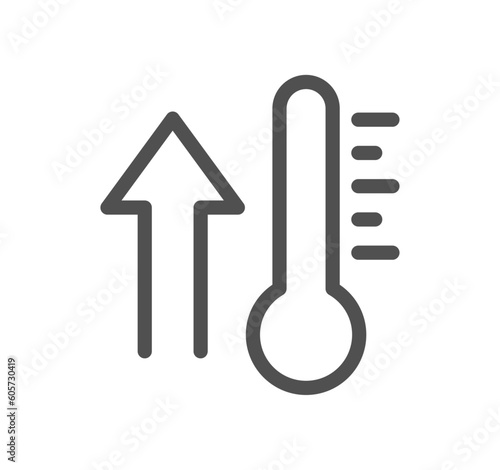 Temperature and thermometer related icon outline and linear vector.