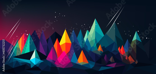Abstract mountains ridges in geometric style background. Dark vector illustration