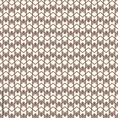 Arrow fletching seamless pattern. Repeated chevron, zigzag wallpaper. Tribal and ethnic motif. Native americans ornament