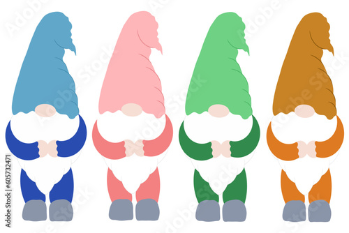 cute cartoon 4 gnomes. Association winter, spring, summer, autumn