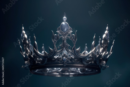 Silver Crown. Fantasy Headpiece. Illustration.