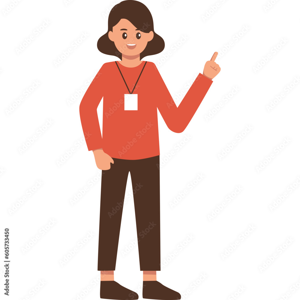Standing Female Accountant Illustration Standing Female Accountant Illustration