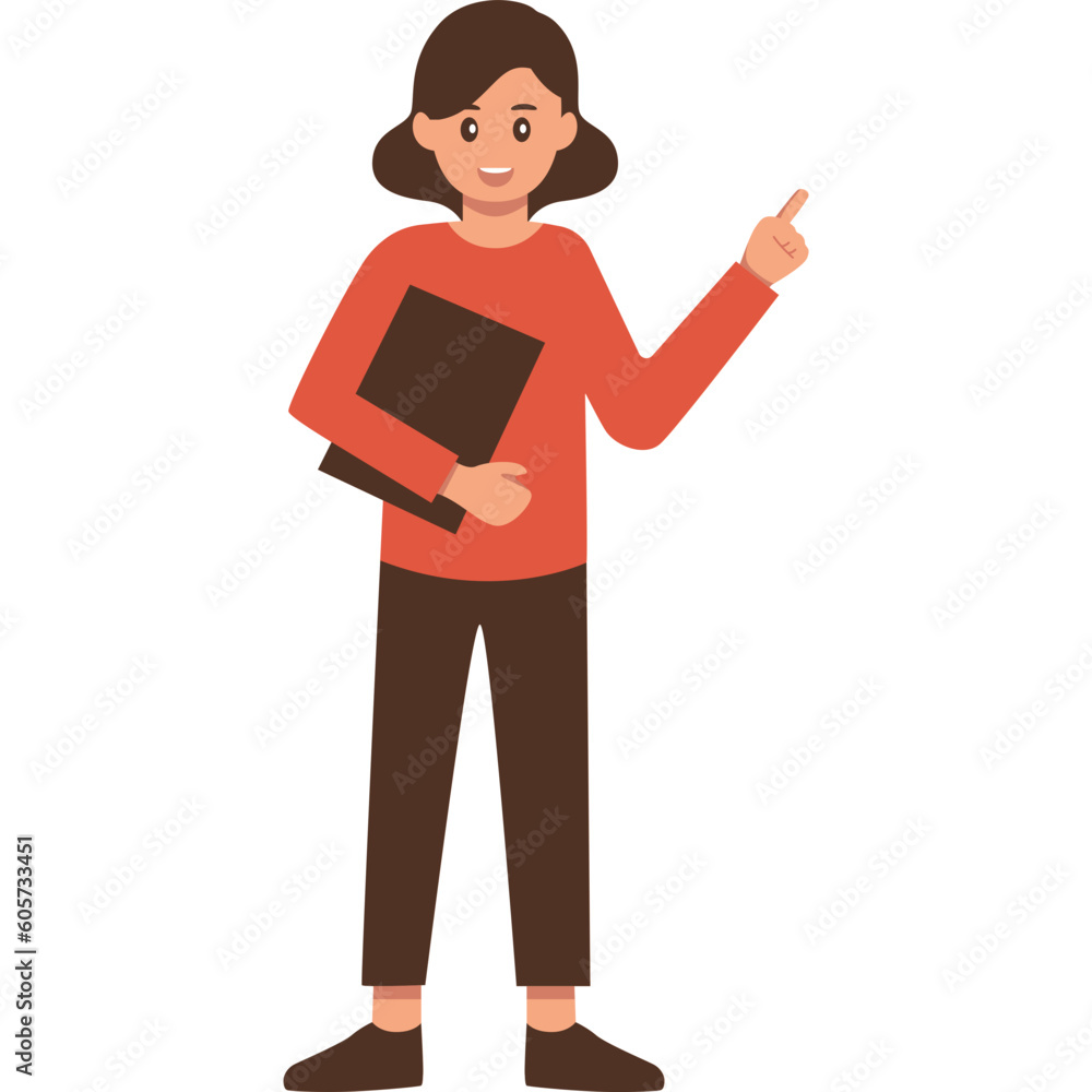 Portfolio Female Accountant Illustration